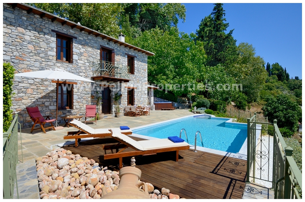 Characteristic villa with the most beautiful sea view of Pelion, Milies - Property Pelion